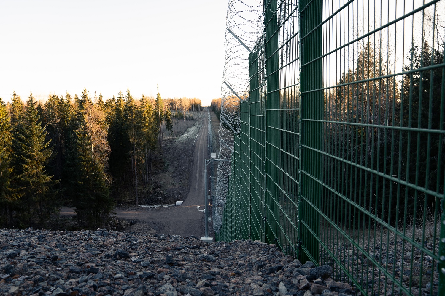 Border barrier fence in Pelkola, Imatra.