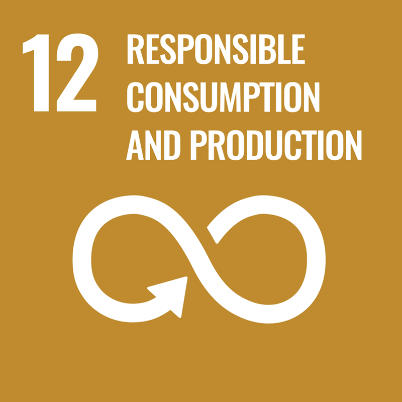 Graphic illustration for goal 12: Responsible consumption and production. Picture of eternity symbol.