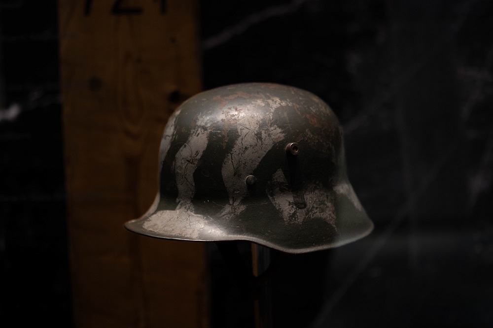 A soldier's helmet.