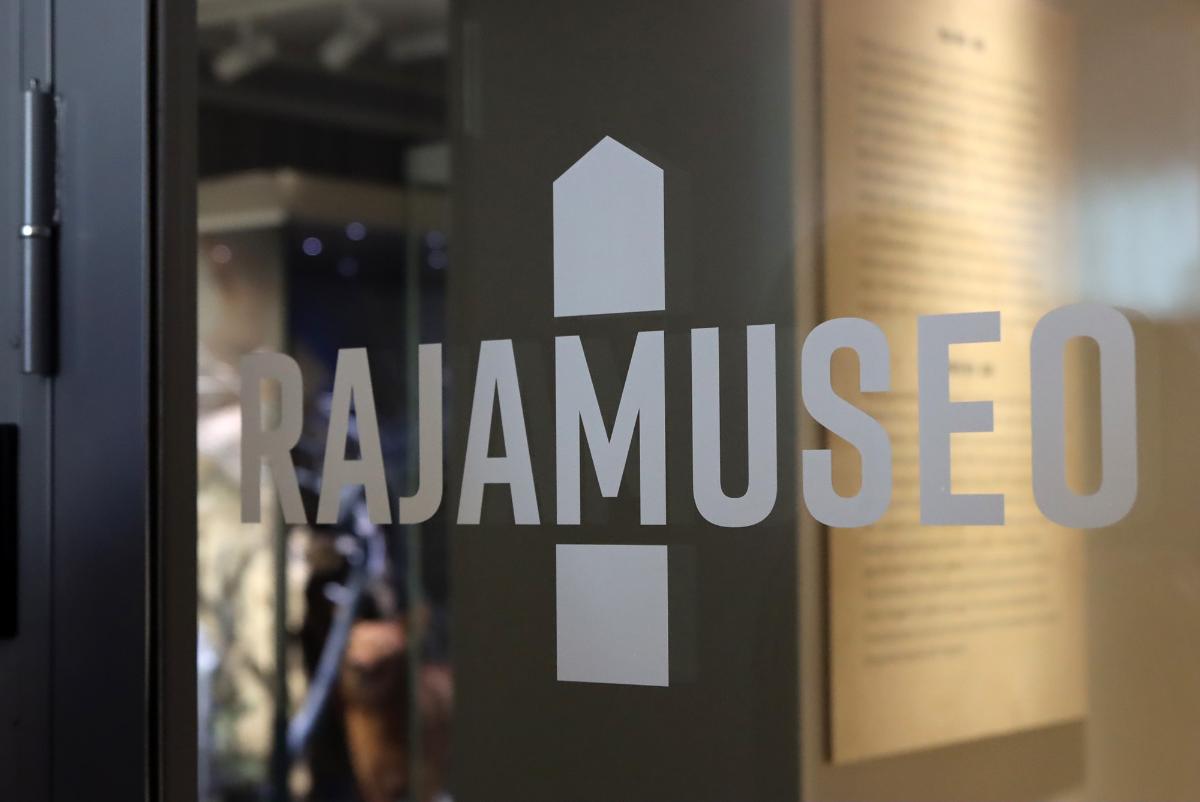 The Border Museum's logo on the door