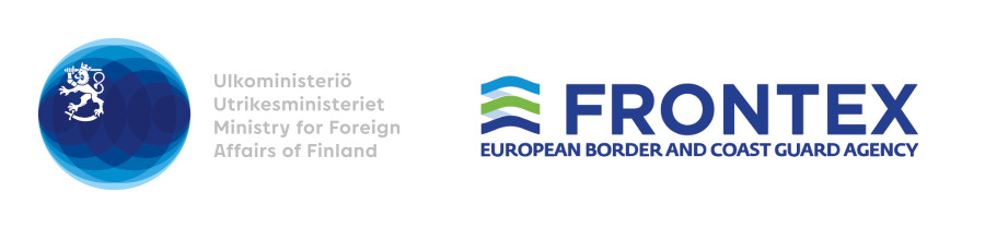 Ulkoministeriön ja Frontexin logot.